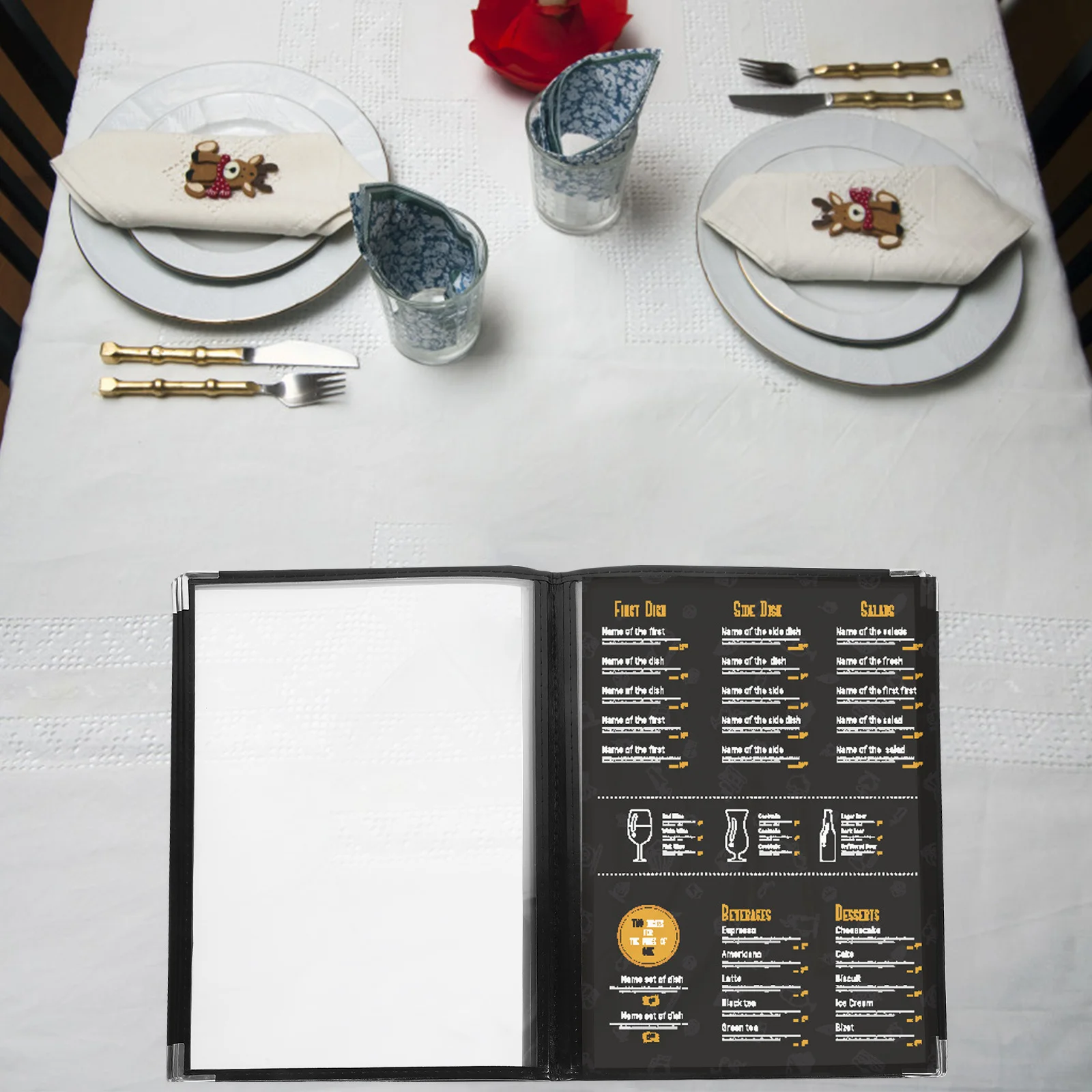 

Cafe Menu Cover Book Restaurant Menu Cover Holder Hotel Bar Wine List Simple to Display Store Versatile Durable