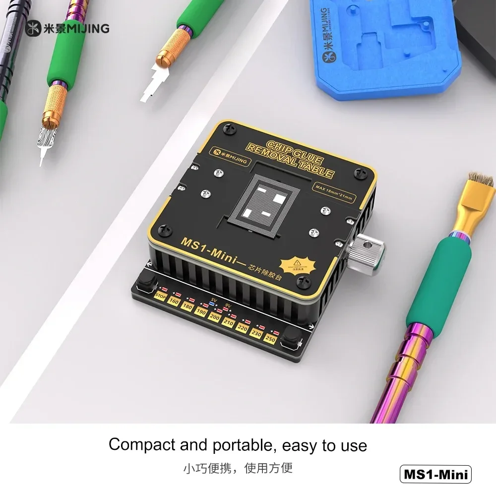 Mijing MS1-Mini plataforma de remoção de cola de chip para placa-mãe de celular chip ic plataforma de retrabalho de aquecimento estação de dessoldagem ic