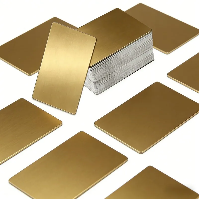 

91pcs Gold Delicate Engraving Metal Plate Custom Member Welfare Card Anti Deformation Aluminum Sheet for Business Gift Making