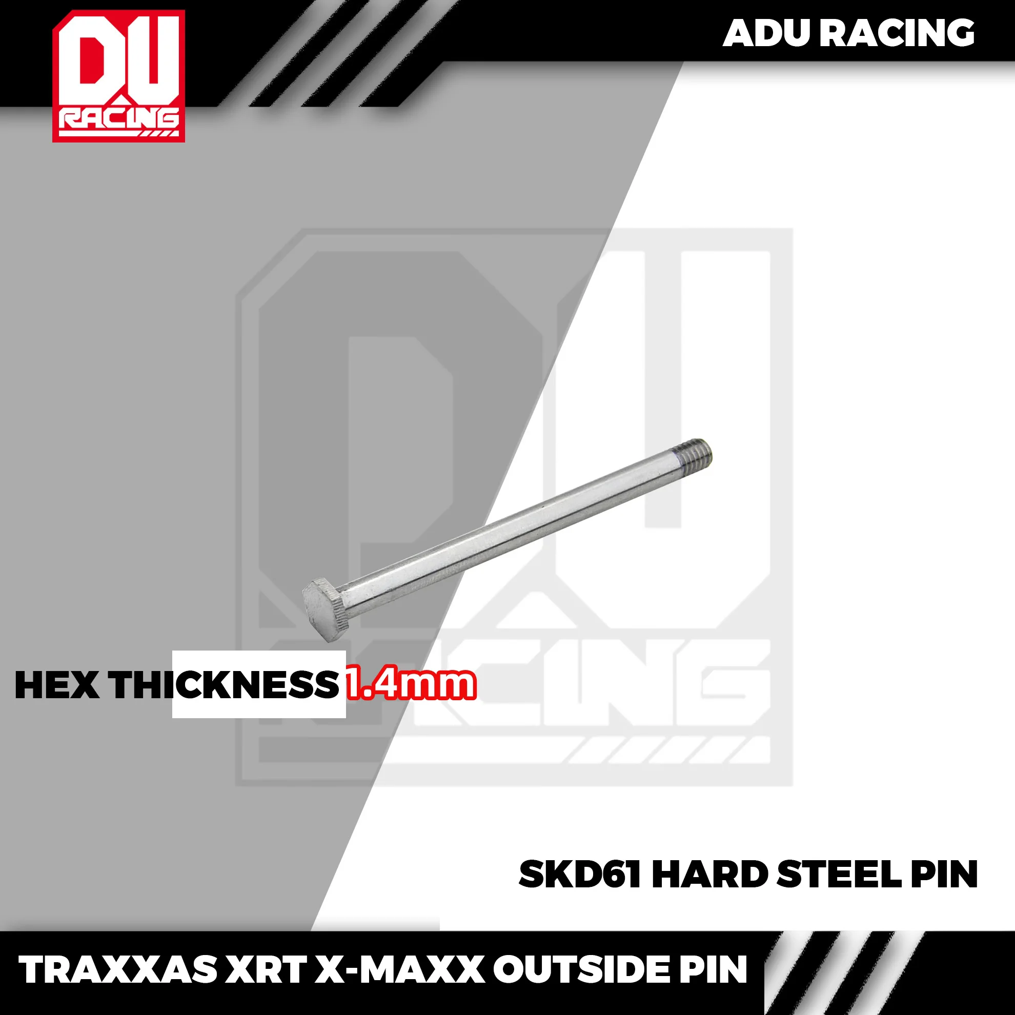 ADU RACING SKD61 HARD STEEL run through pin for TRAXXAS X-MAXX OR XRT OUTSIDE 8PC