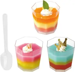 12/24pcs 180ml Ice Cream Dessert Cups Ice Bowl Containers Cream Disposable Fruit Clear Food Pudding