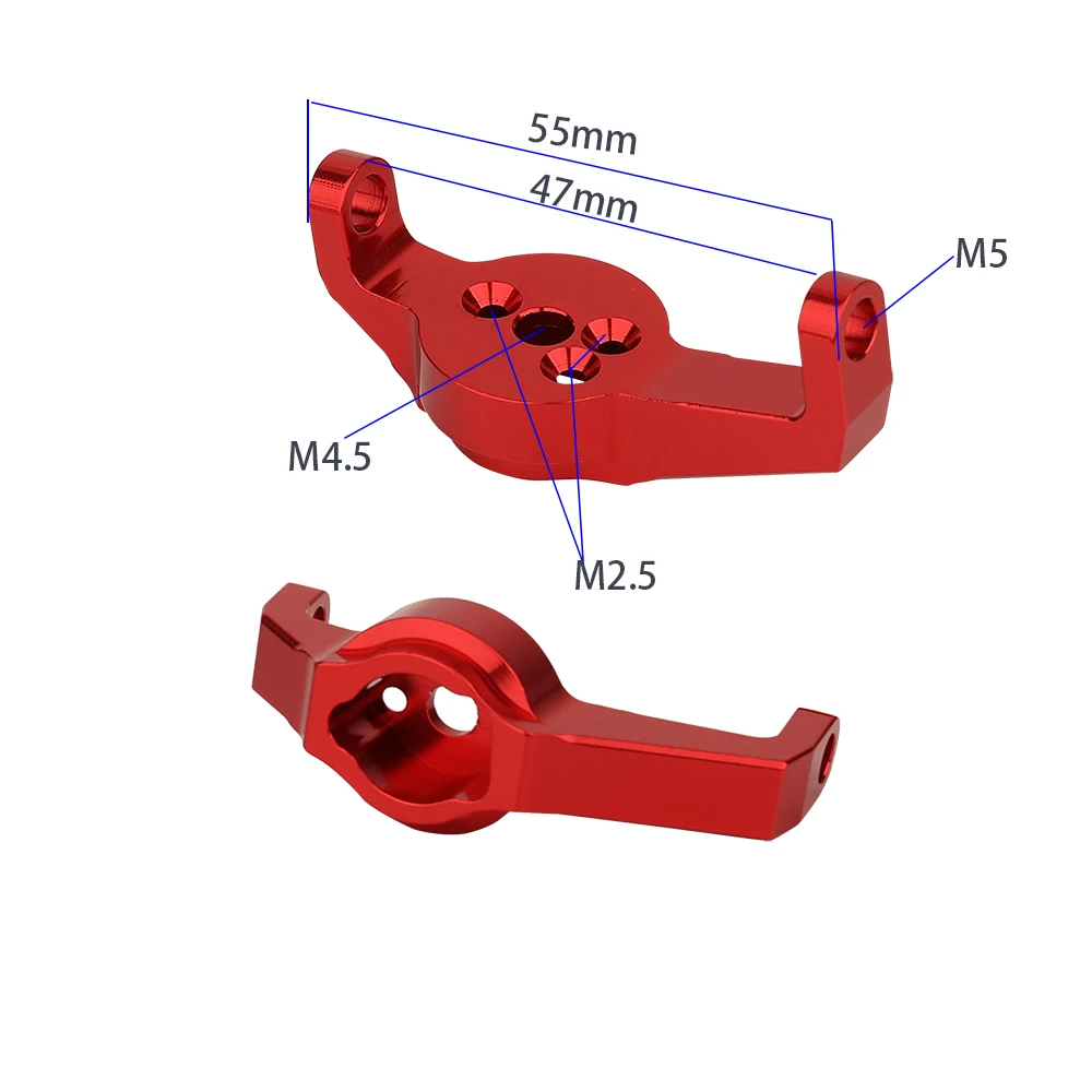 2Pcs Metal Alloy Front Caster Block C-Hub Carrier For Traxxas TRX4 TRX-4 1/10 RC Crawler Car Upgrade Parts Accessories