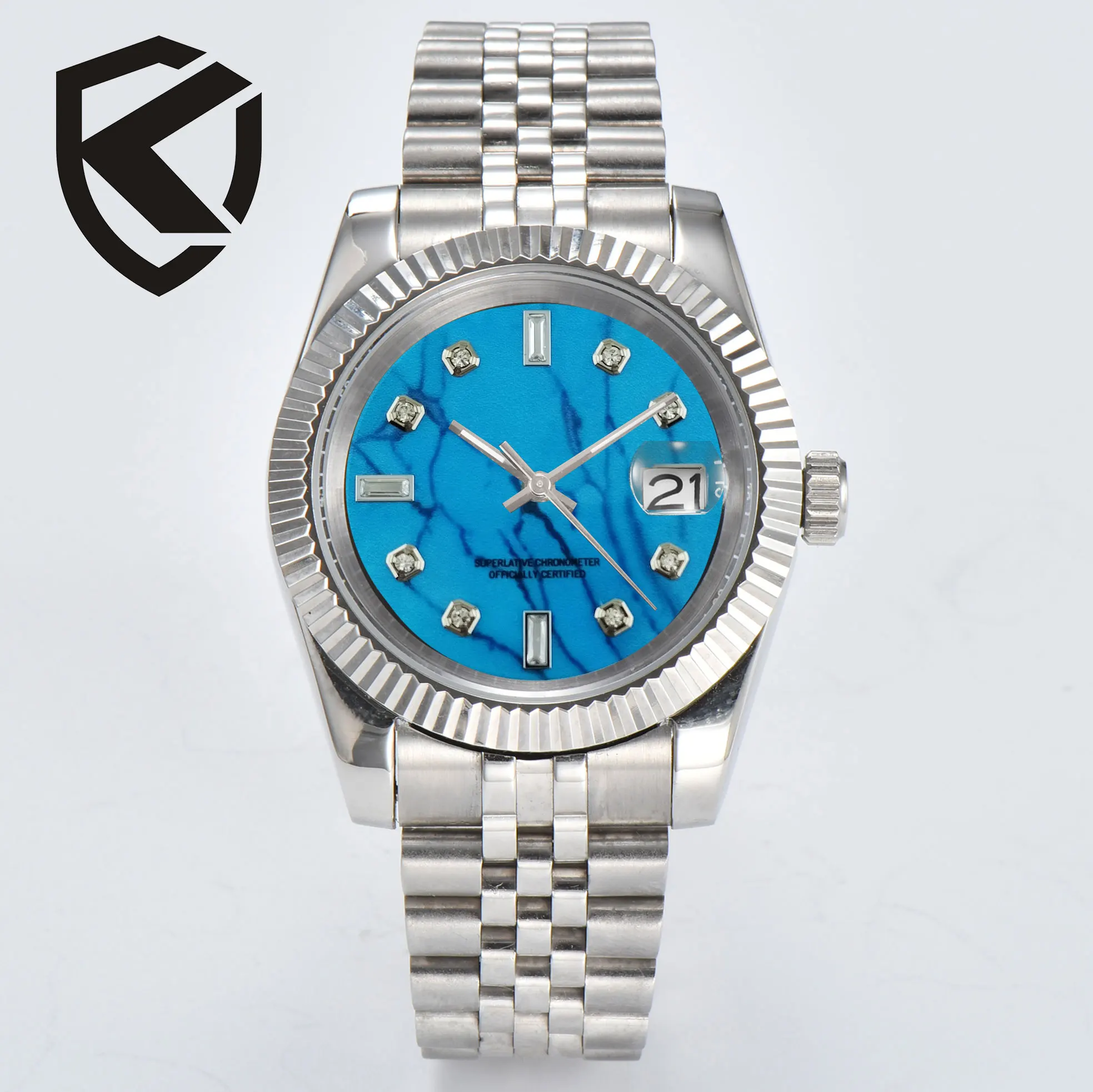 39mm Men Automatic Watch Watch Sapphire 316L Stainless Steel 10bar Waterproof Watch