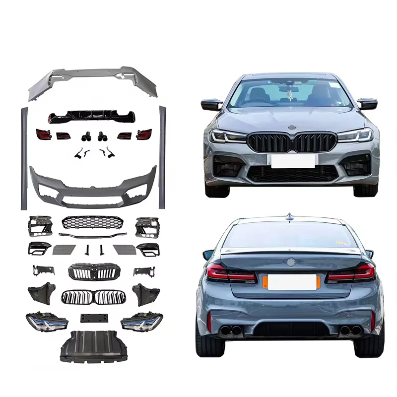 G30 old to new body kit for BMW 5 series 2017-2020 G30 upgrade 2021-2023 M5 bumper headlight taillight diffuser exhaust pipe