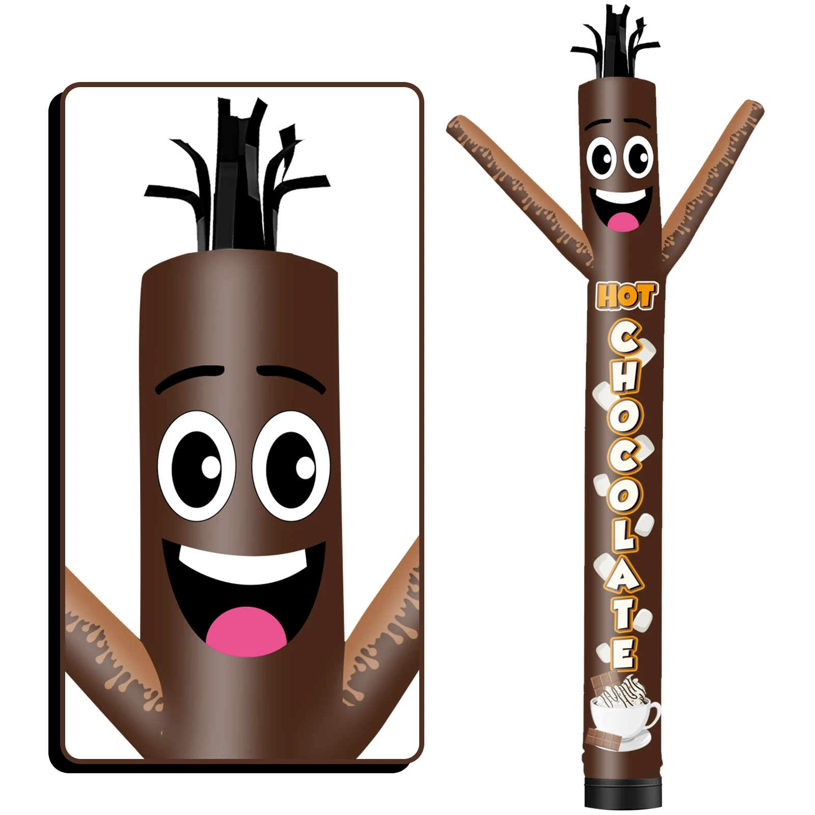 6/10/15/20FT Tall Inflatable Chocolate2 Dancing Guy for Outdoor Decoration Advertising(Blower Not Included)