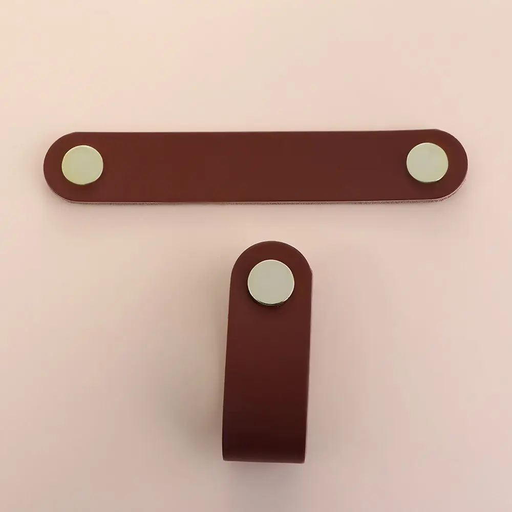 Nordic Children's Furniture Kitchen Wardrobe Cabinet Hardware Soft Door Pulls Furniture Knobs Leather Handle Drawer Handle