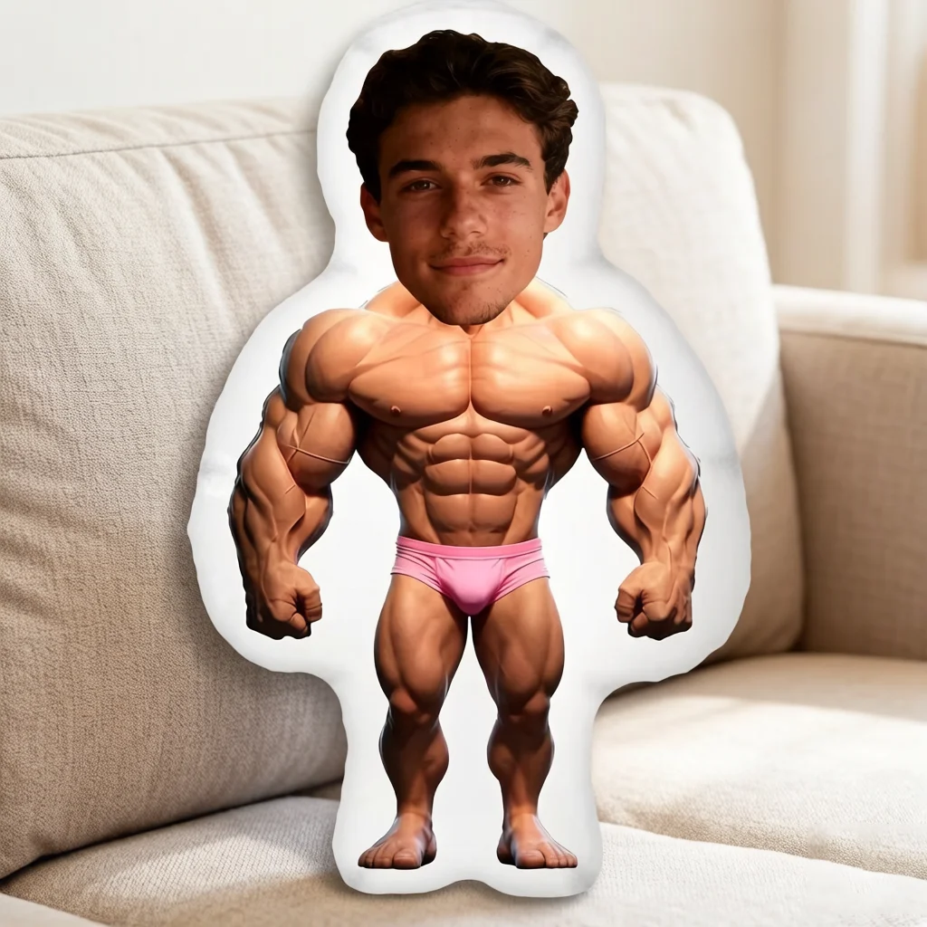 Customized Cushion, Personalized Photo, Muscle Shaped Sofa Cushion, Customized Mini Sofa Cushion