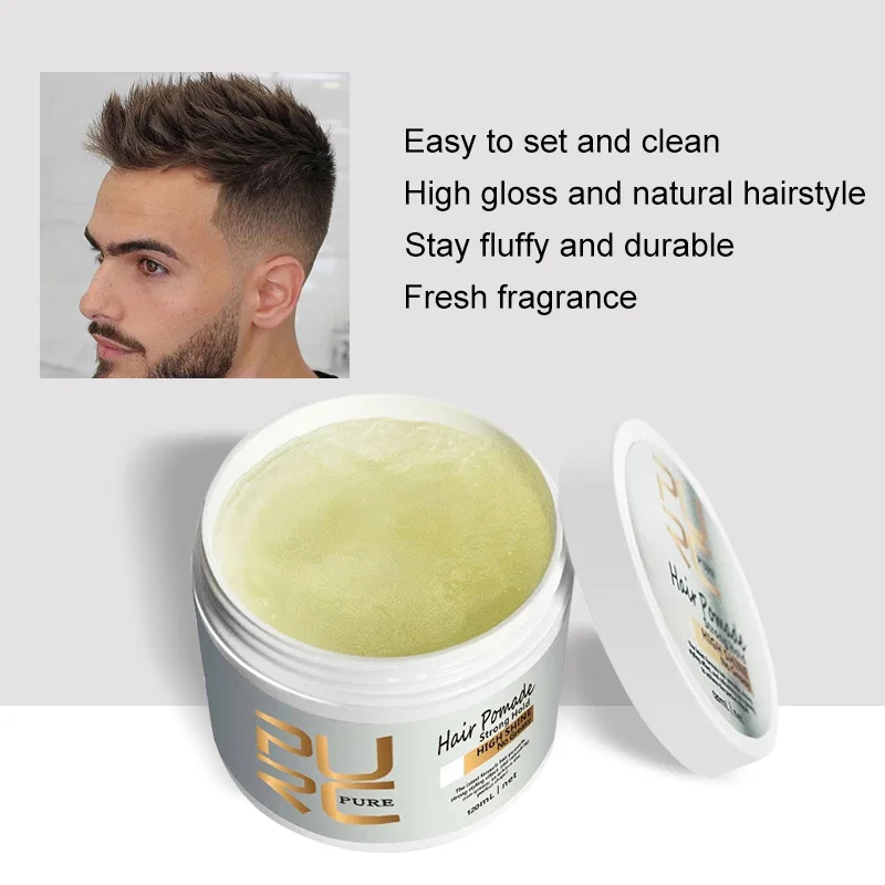 Estilo retro óleo de cuidados com o cabelo fofo cera de estilo de cabelo masculino para segurar forte brilho e ferramenta de estilo de cabelo liso cera para cabello mujer