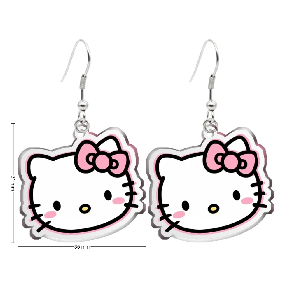 Hallo Kitty Sanrio transparenten Ohrring Haken niedlichen Anhänger Ohrringe Mädchen Schmuck Zubehör Kinder Party Geschenk Tochter Geschenk