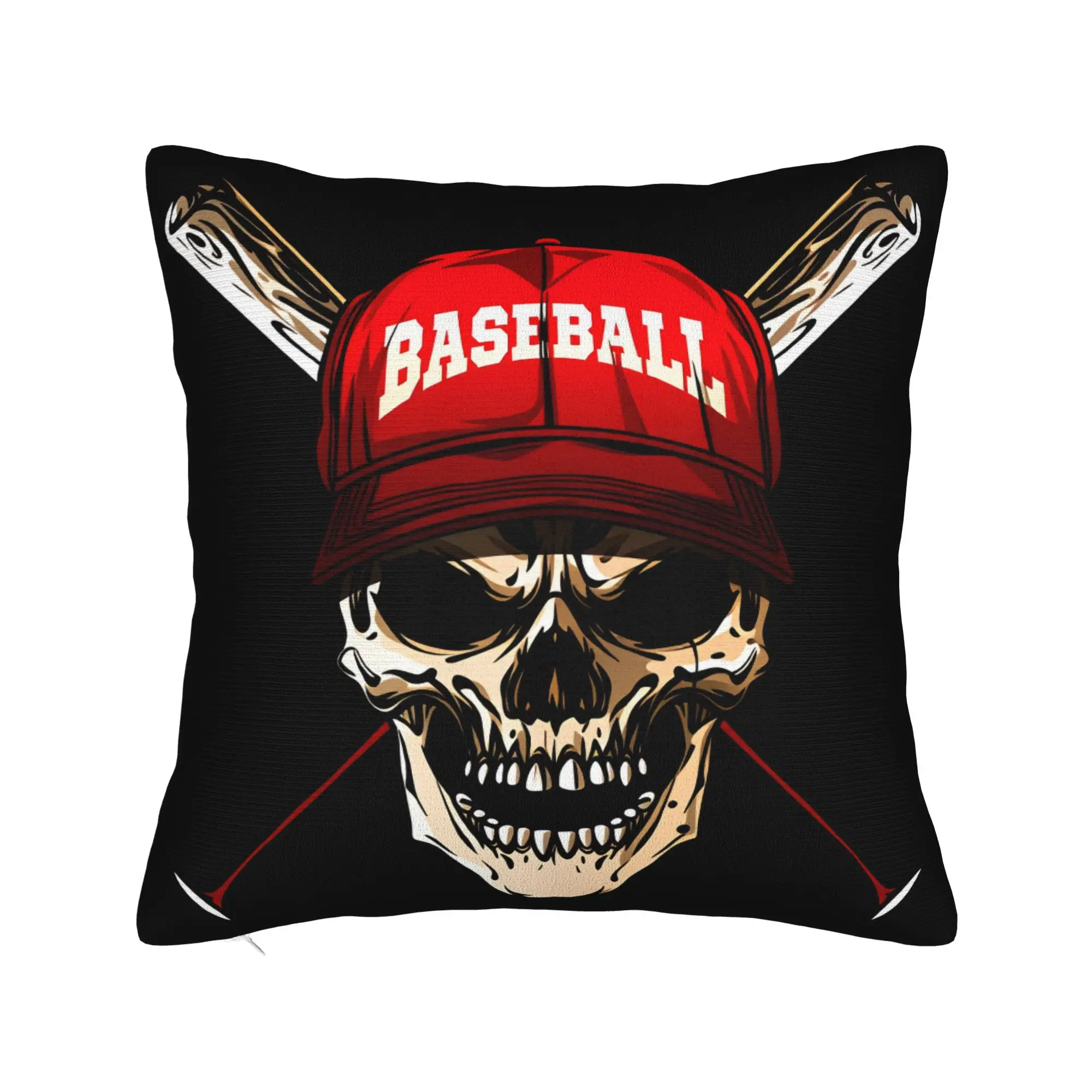 Black Grey Skull Face Día de los Muertos Pillow Case  Fashion Pillow Cover Comfy Pillowcases For Sofa Bedroom Home Decor