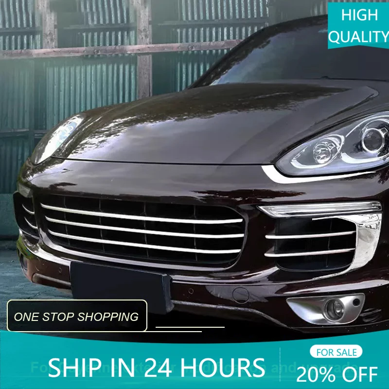 NEW1 For Porsche Cayenne 2011 2012 2013 2014 2015 2016 2017 Car Front Middle Net Grille Frame Decorative Strip Exterior Modified
