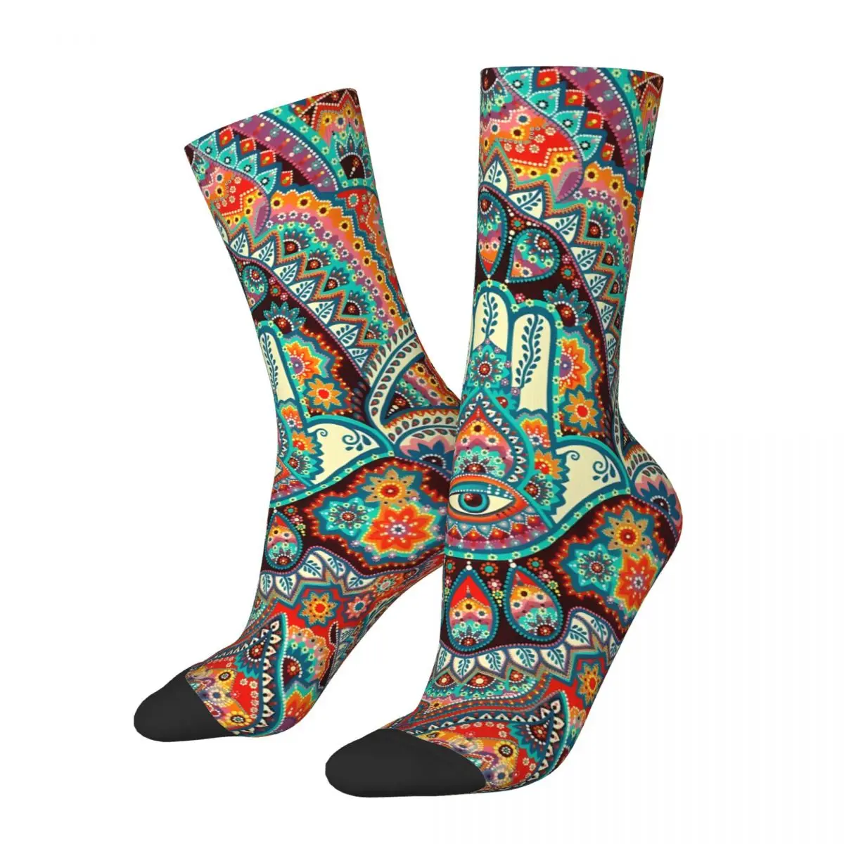 Hamsa Hand Socks Male Mens Women Autumn Stockings Hip Hop