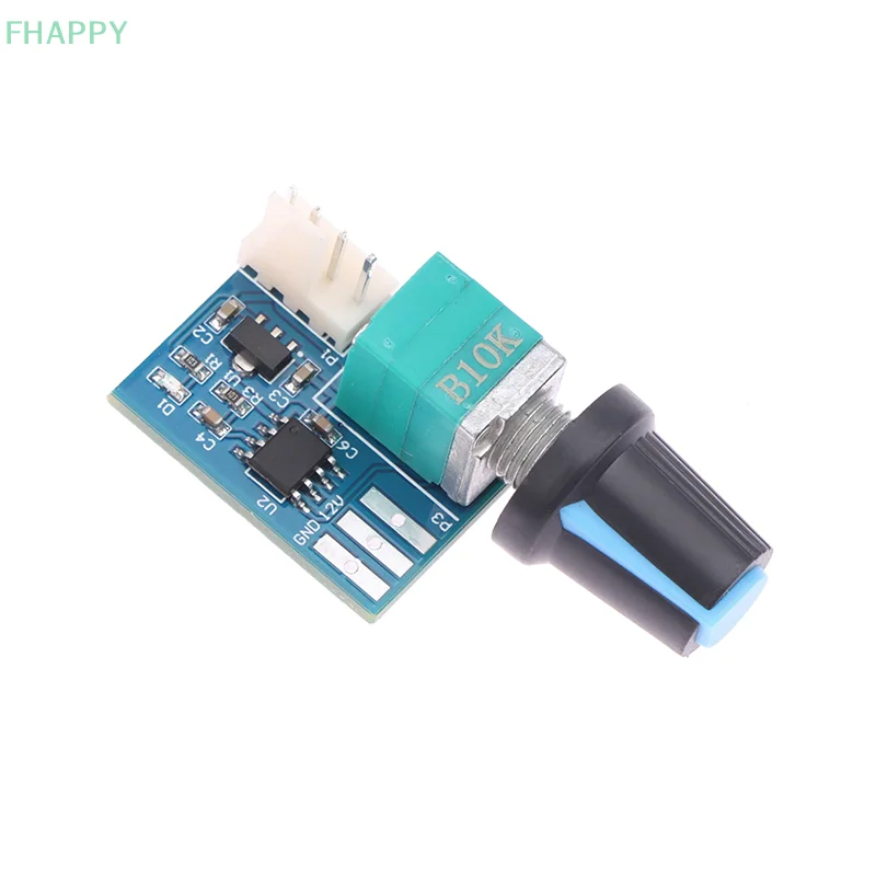 Controlador de velocidade do ventilador de canal único dc 12v controlador de velocidade pwm 25khz controle do motor com potenciômetro rotativo para ajustar 4 pinos