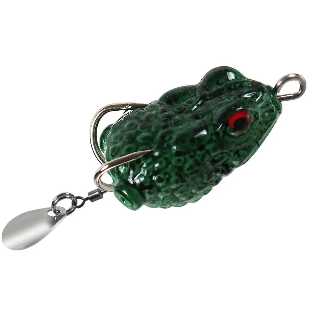 1pcs Fishing Frog Lure con ganci simulazione Soft Fake Fish Fishing Bait strumenti realistici per rana Lure Black Artificial Bait A7O1