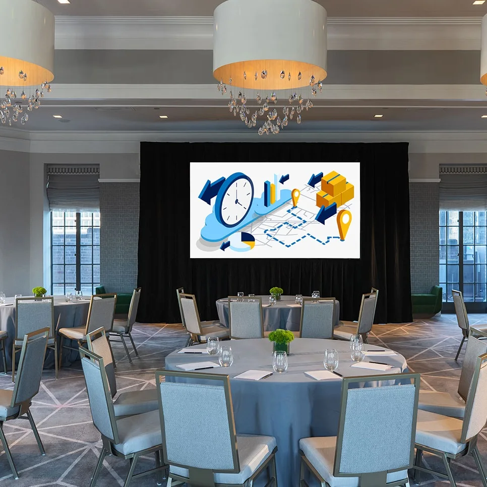 180 Inch 4:3 Portable Projector Screen Fast Fold  Front Rear Projection Canvas With Black Dress Kit for Outdoor