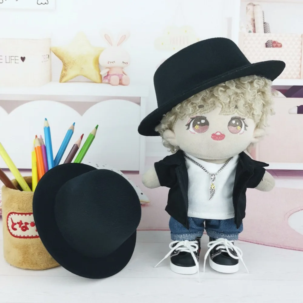 Multi-color Hard Shell Gentleman Top Hat With Ribbon For 15cm 20cm Cotton Doll Retro Daily Shooting Decor Mini Doll Accessory
