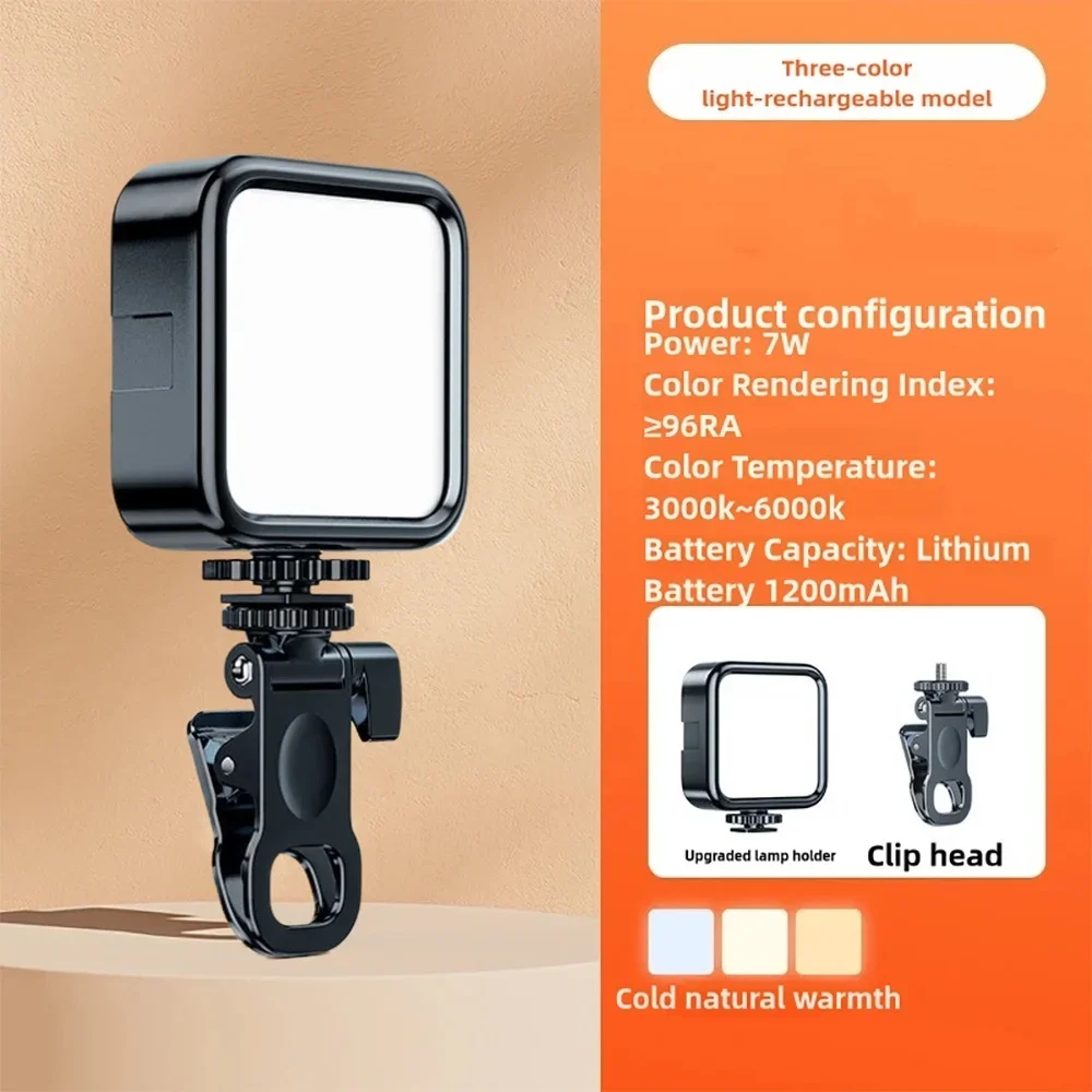 Luce LED Portatile per Smartphone, Mini Lampada LED con Treppiede per Fotografia all'Aperto, Asta Selfie con Luce LED per Bellezza del Viso