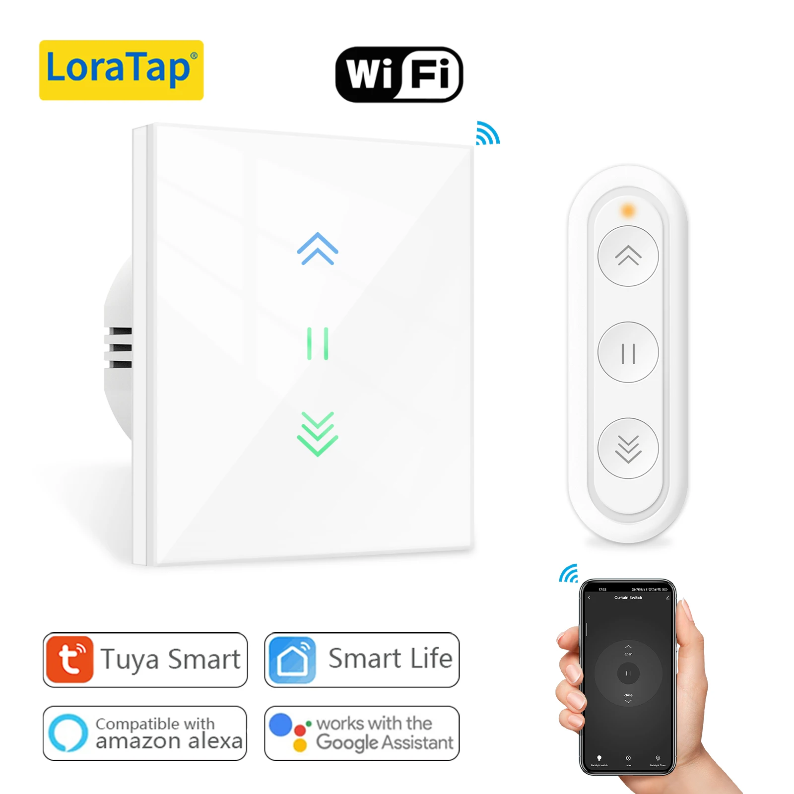 LoraTap tenda avvolgibile WiFi persiane interruttore retroilluminazione motore tubolare Tuya Smart Life App Google Home Alexa Echo