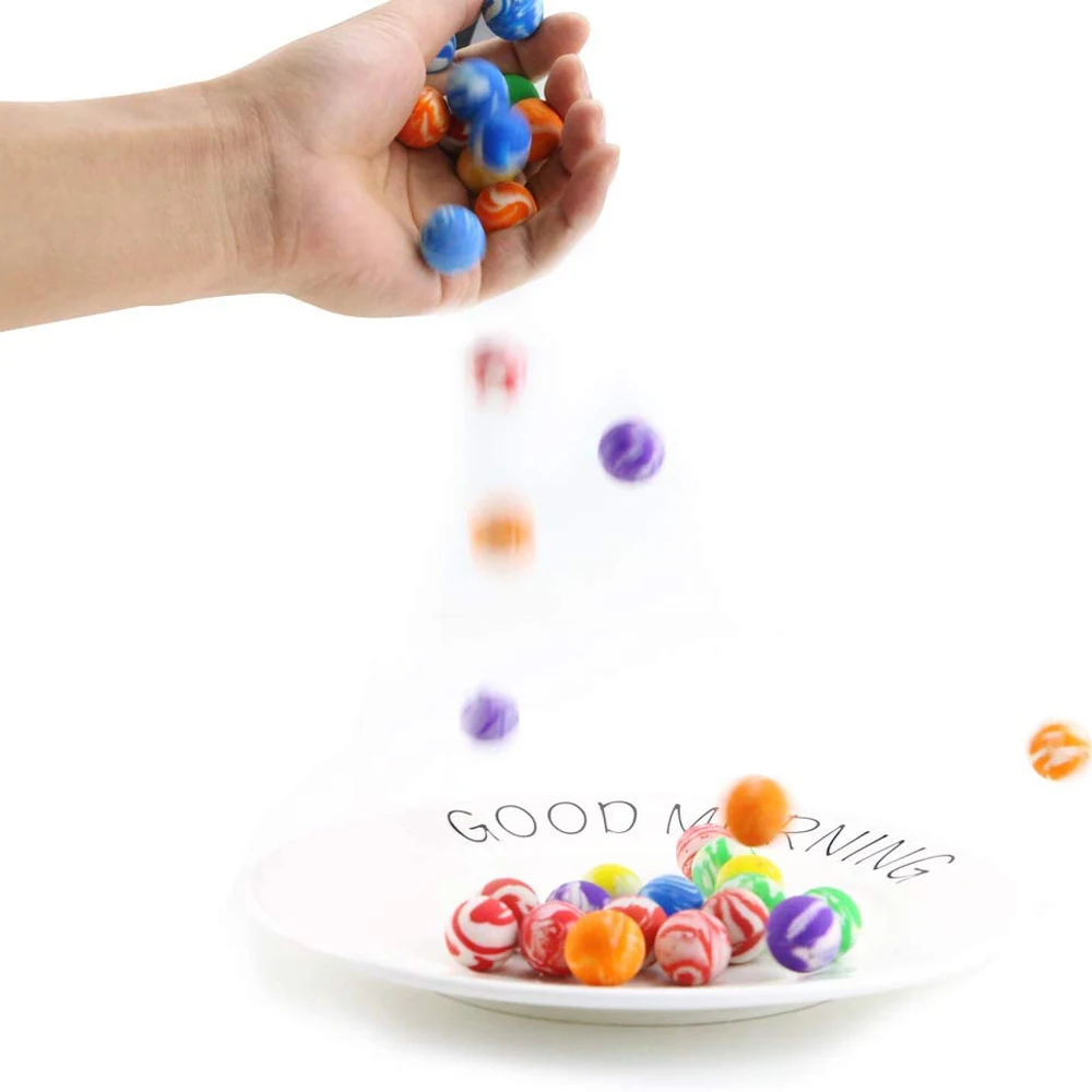 ของเล่นของเล่นตลก Elastic MINI สําหรับเด็กที่มีสีสัน Swirl Bouncing Balls Bouncing Balls ลูกยางลูกกระโดด