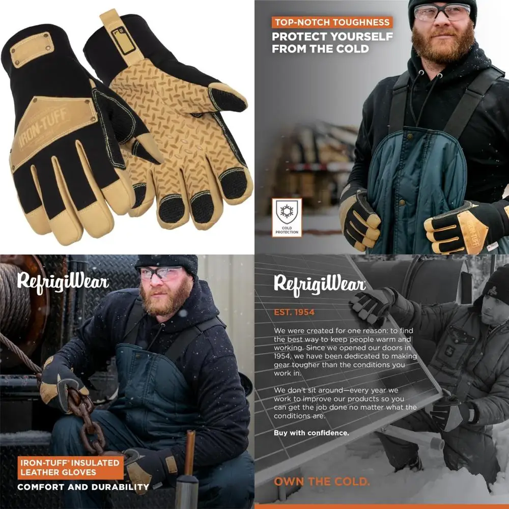 

Insulated Leather Work Gloves with Enhanced Silicone Grip for Heavy-Duty Tasks