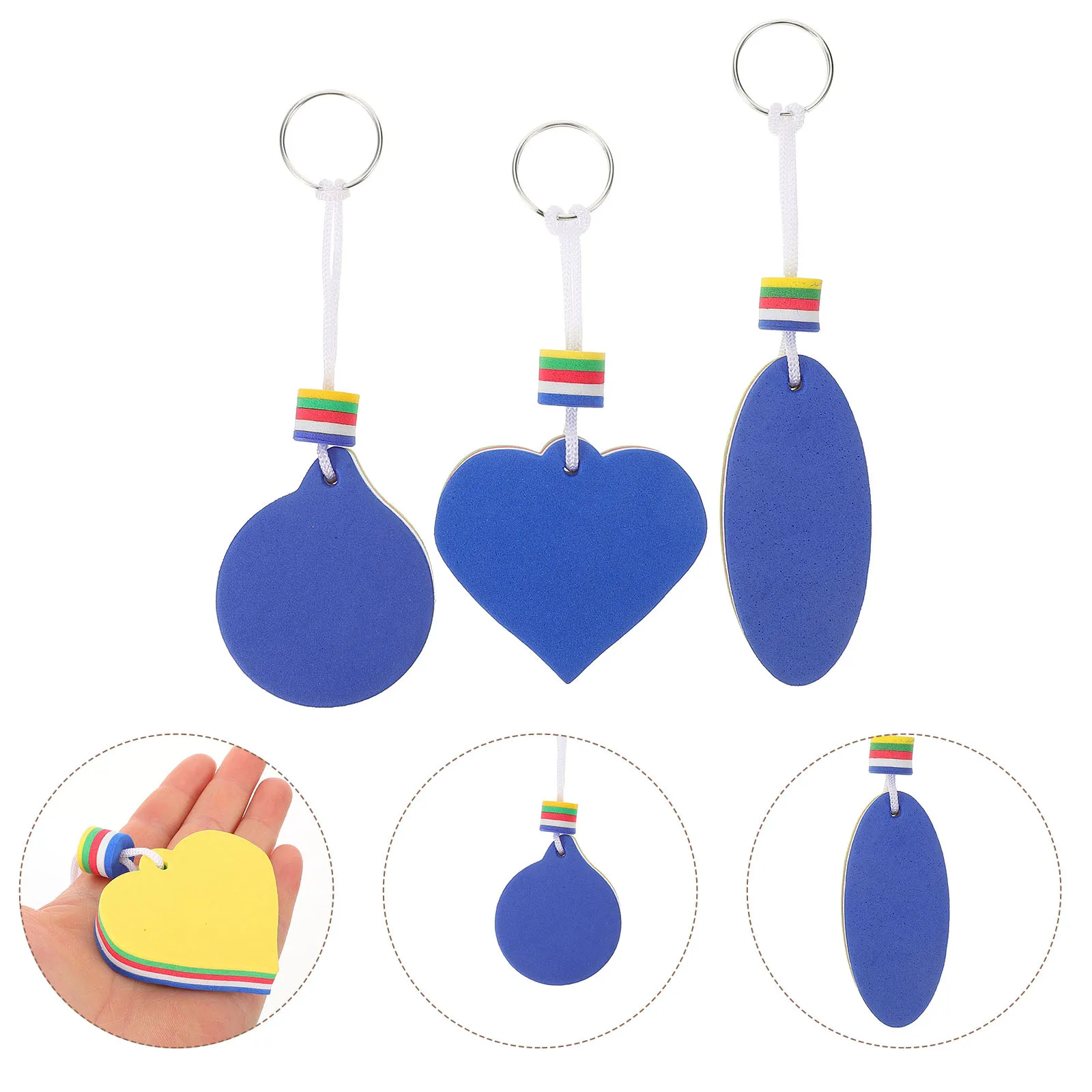 

3Pcs Floating Keychain Eva Waterproof Oval Bright Color Key Ring for Boat Keys Water Sports Kayaking Fishing Swimming Rafting