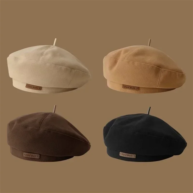 

New Fashion Autumn Winter Sweet Cool Light Luxury Woolen Hats British Style Artist Style Retro Versatile Berets Caps for Women