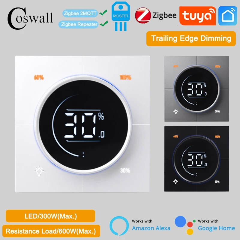 coswall-infinite-knob-mosfet-dimmer-regulator-zigbee-30-zigbee2mqtt-wall-light-switch-digital-lcd-trailing-edge-dimming