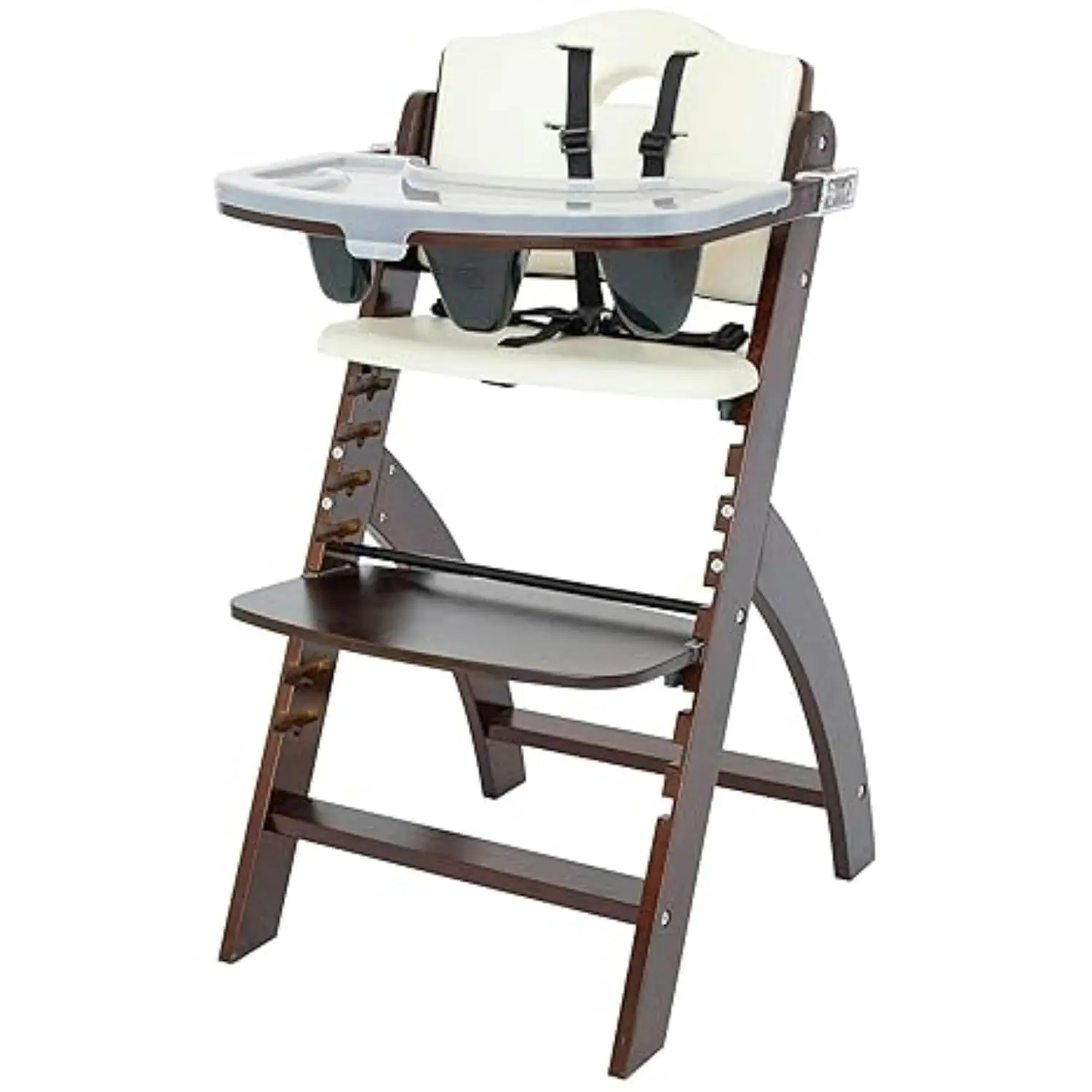 Beyond Junior Wooden High Chair - Mahogany Wood +Cream White Cushion- TYK Model