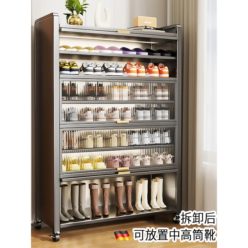 Neuer Schuhschrank, integriert mit der Tür des Hauses an der Wand, mehrschichtiges staubdichtes Aufbewahrungs-Schuhregal