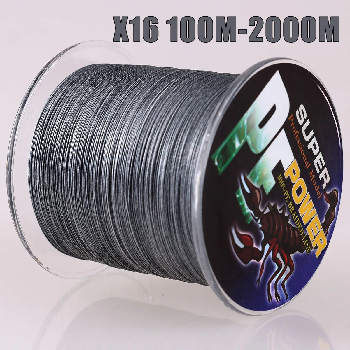 DORISEA 16 Strands 100M - 2000M Hollow Core 100% PE Extreme Braided Fishing Line 20LBs-500LBs Assist Line Grey