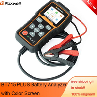 Foxwell BT715 Plus Battery Tester Support 12V 24V Flooded AGM EFB Gel Battery Replaced Foxwell BT100 and BT705 Battery Analyzer