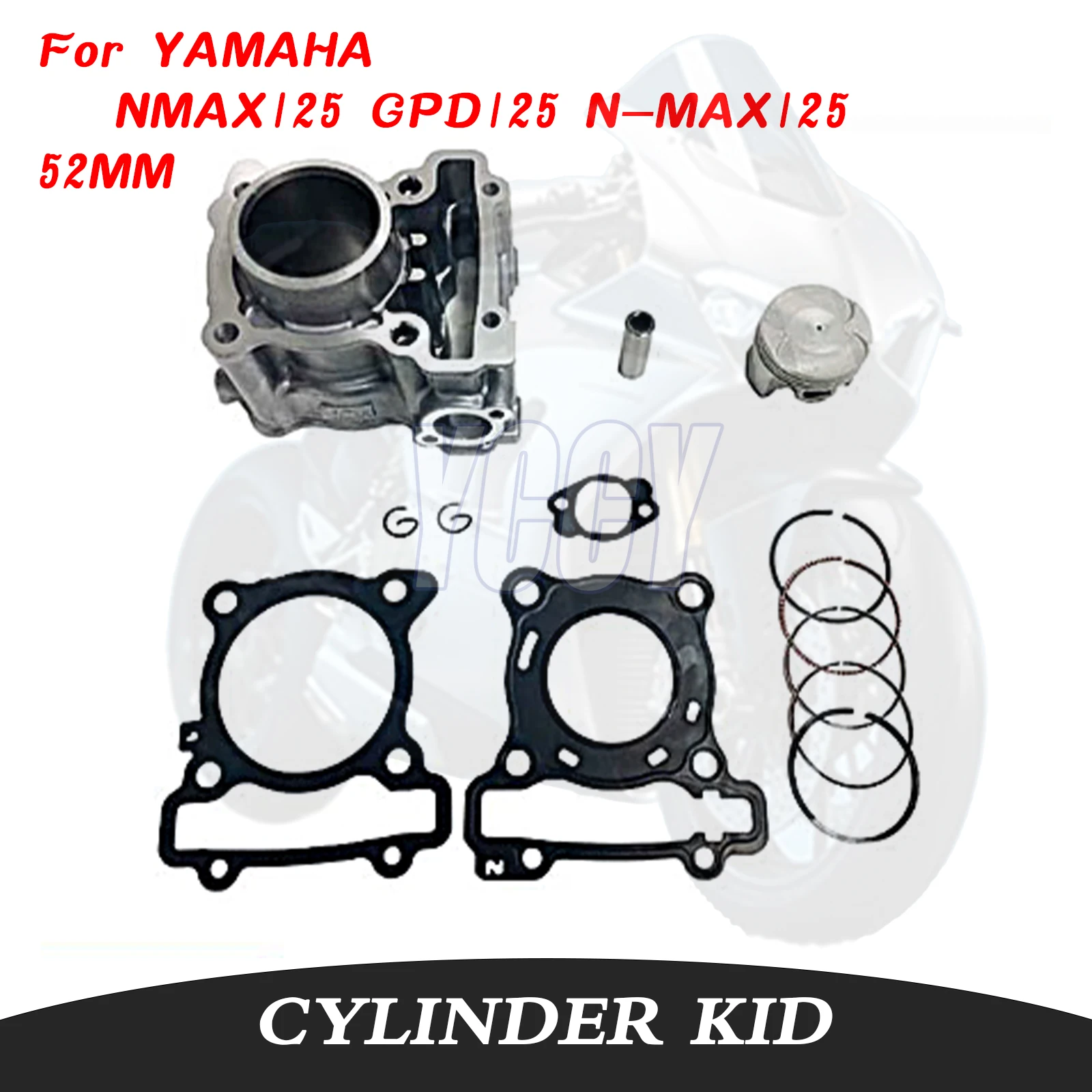 

52mm 125cc Impeccable Motorcycle Engine Cylinder Kit Accessories Piston Ring Gasket For YAMAHA NMAX125 GPD125 N-MAX125 2014-2020
