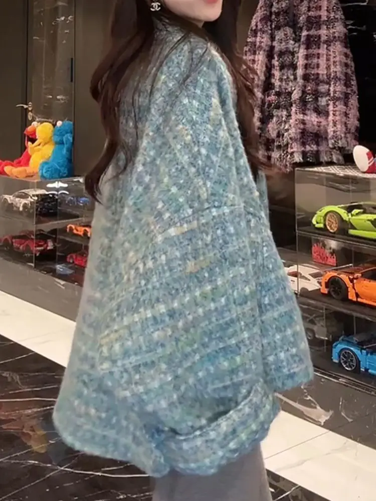 

Tweed Jacket Down Womens Spring Elastic Stretchy Flexible Silhouette Panelled Decorated Beaded Rhinestone Tassels Kawaii Stylish