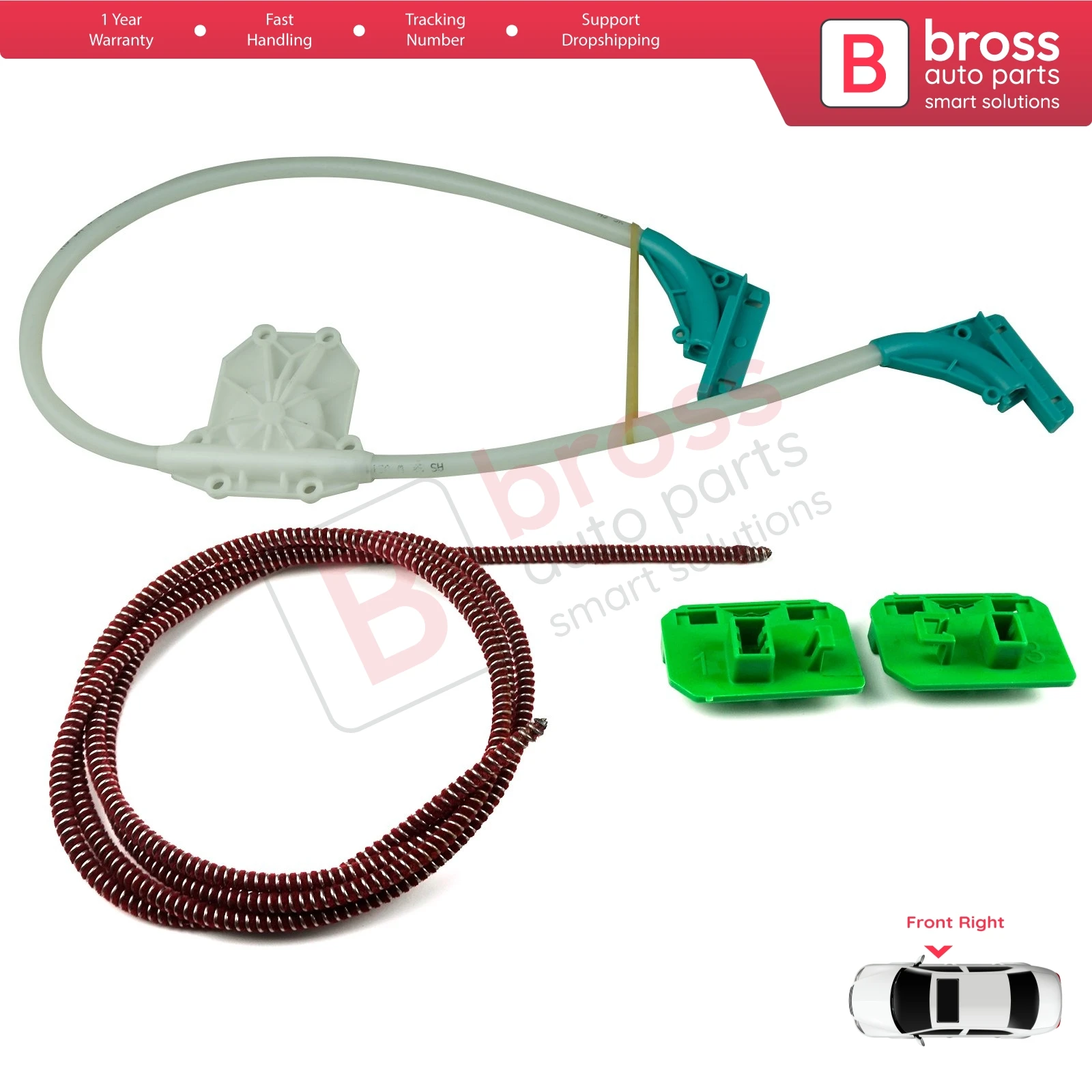 BWR5098 Kit di riparazione alzacristallo elettrico destro per Renault Trucks Premium Kerax Midlum DAF LF 45 55 Volvo FL II FE 1400754