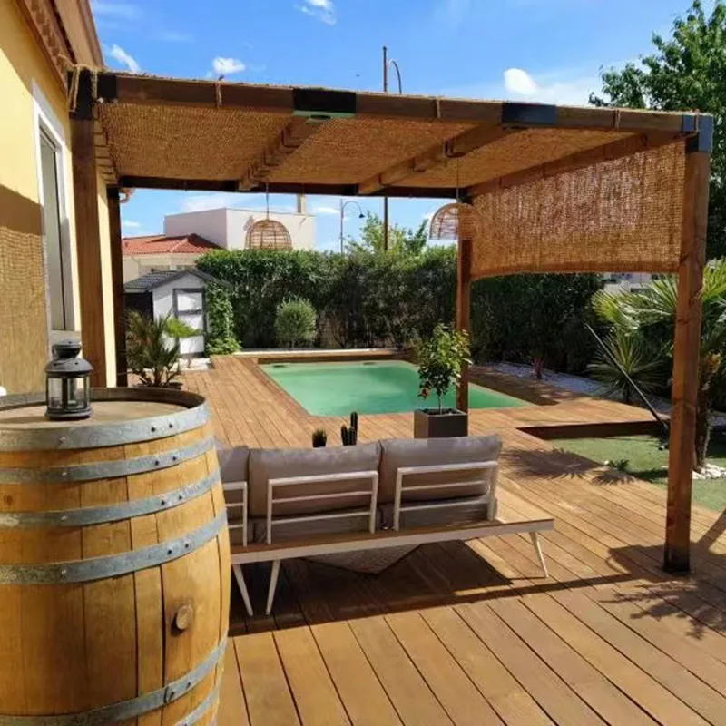 Wide 1.6m Natural Jute Cloth DIY Gazebos Sun Shade Net Sunshade Sails Balcony Privacy Screen Home Decoration Linen Fabric