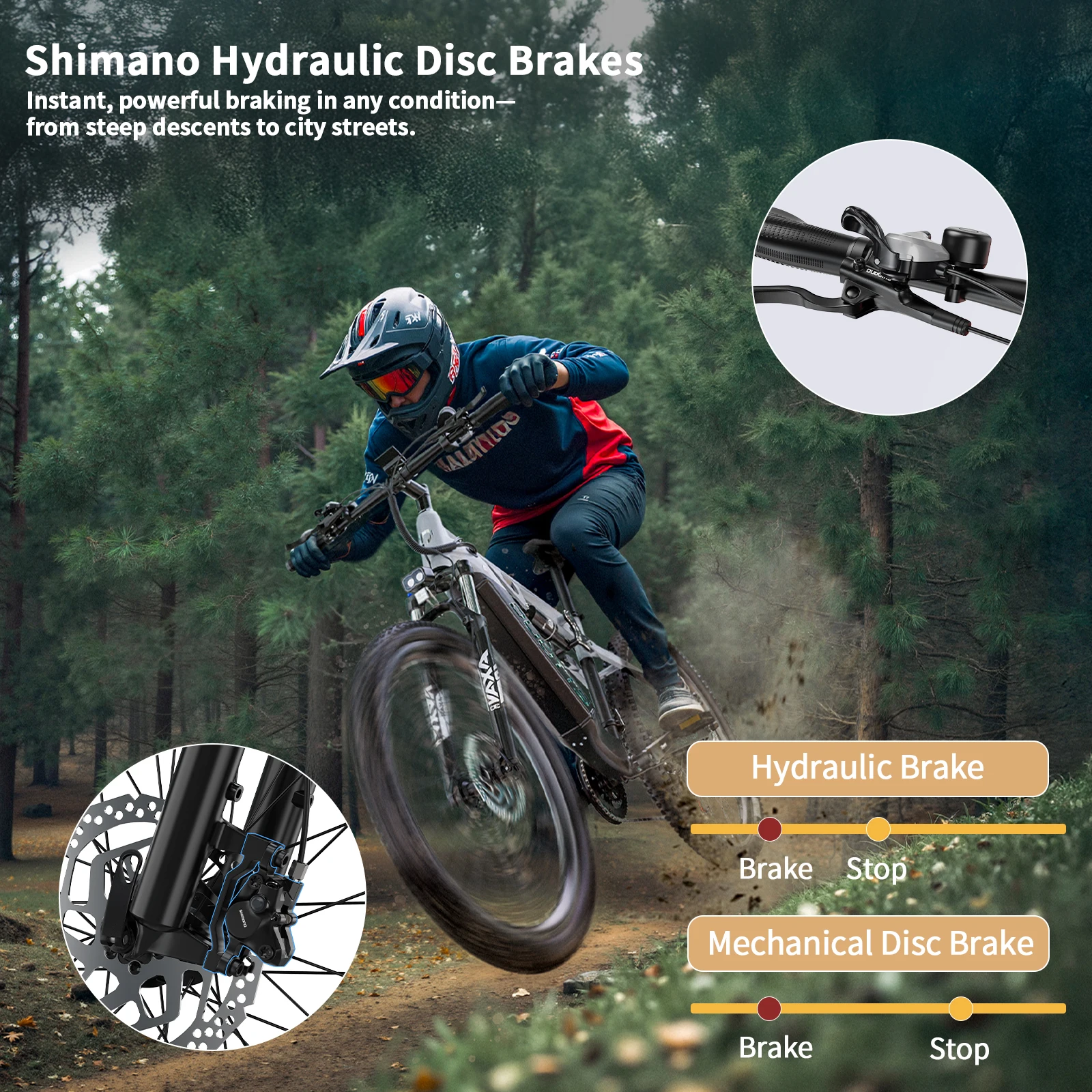 DUOTTS E29 Elektrofahrrad 250W 48V 13,5Ah Akku Offroad E-Bike 27,5 Zoll Fette Reifen Erwachsenen-Elektrofahrrad – Detail 6