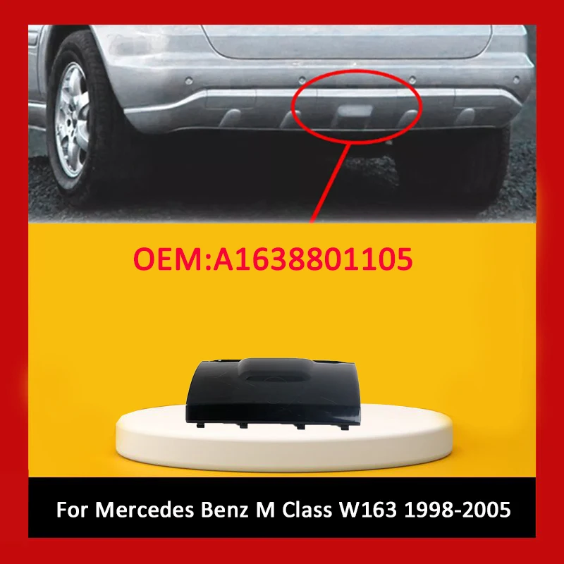 for 1998-2005 Mercedes Benz M Class ML W163 ML320 Black Rear Bumper Tow Cover Cap A1638801105 1638801105