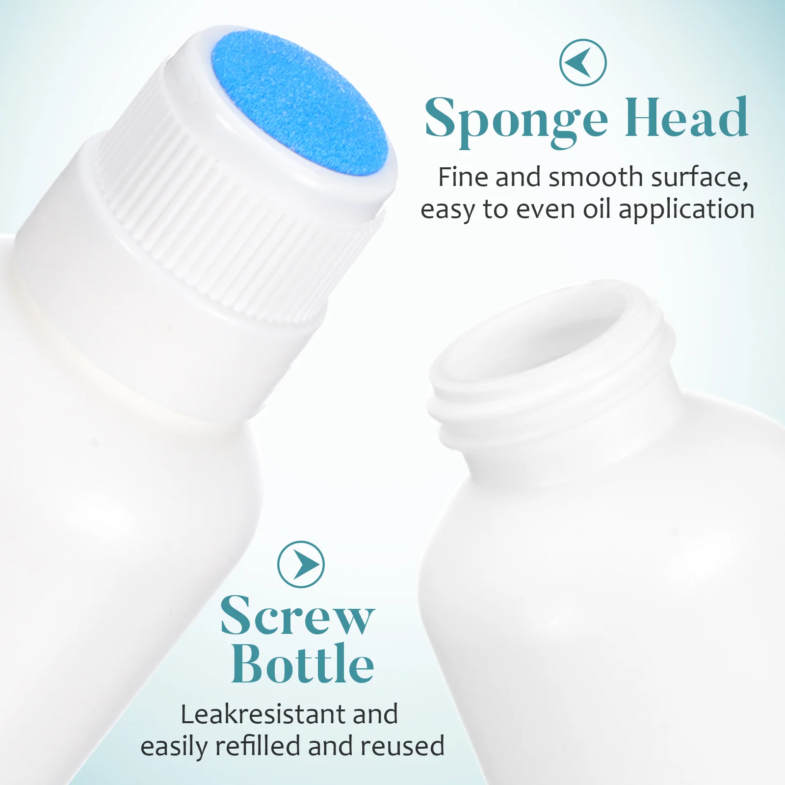 6 szt. Puste butelki z aplikatorem gąbkowym, małe butelki wielokrotnego użytku, przenośne pojemniki do przechowywania w podróży