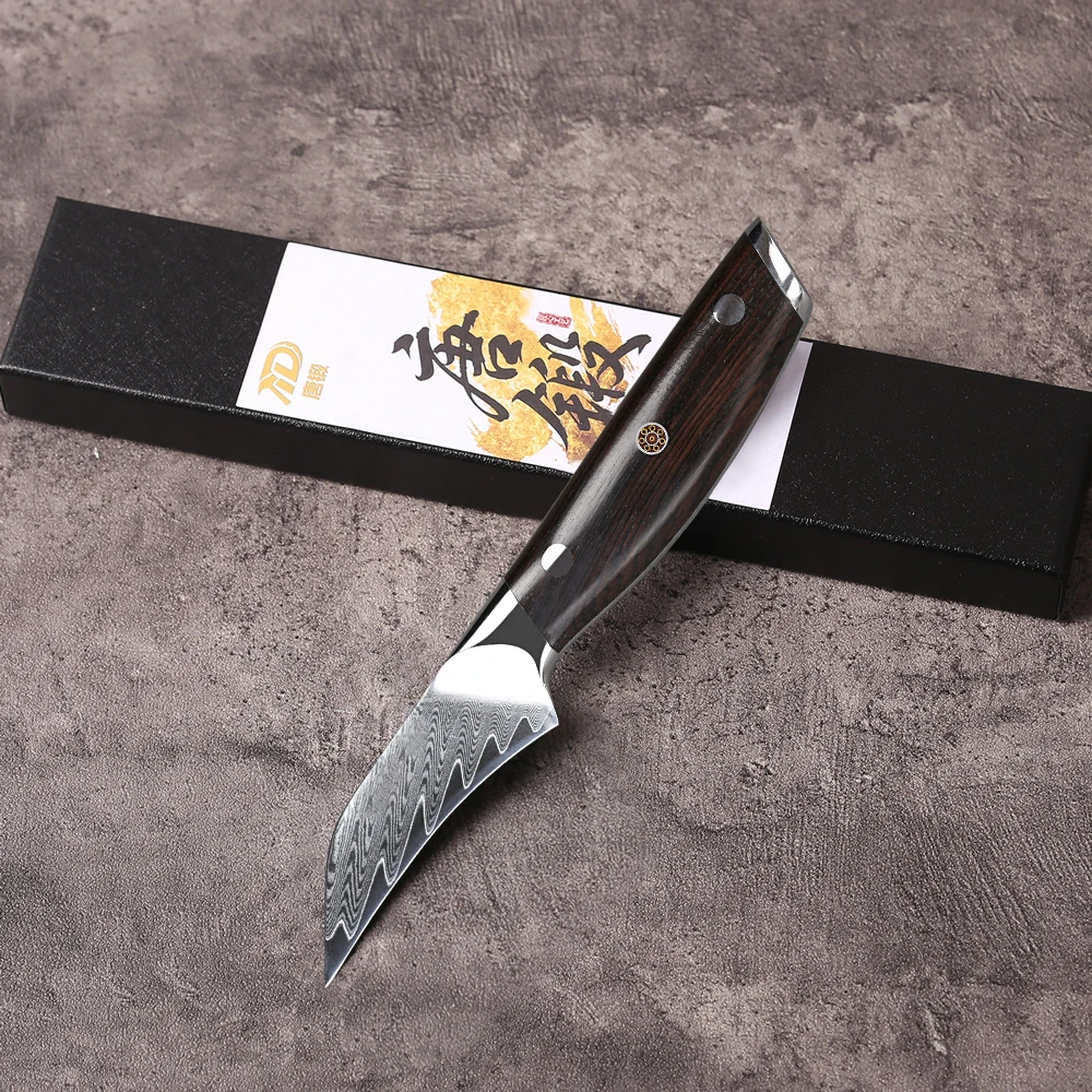 MOSTODOZO 3-Zoll Haushalts-Obstschälmesser aus japanischem Damaszener Stahl, professionelles Kochmesser, Küchen-Allzweckmesser, kleines Kochwerkzeug