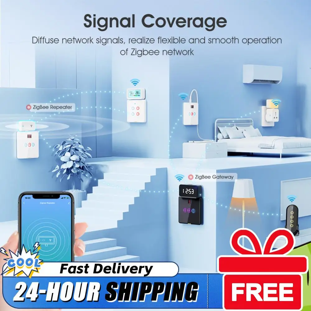 

Усилитель сигнала ZigBee, совместимый с шлюзом ZigBee, тип C, для устройств умного дома, выходная мощность до 20 дБ для дома и офиса