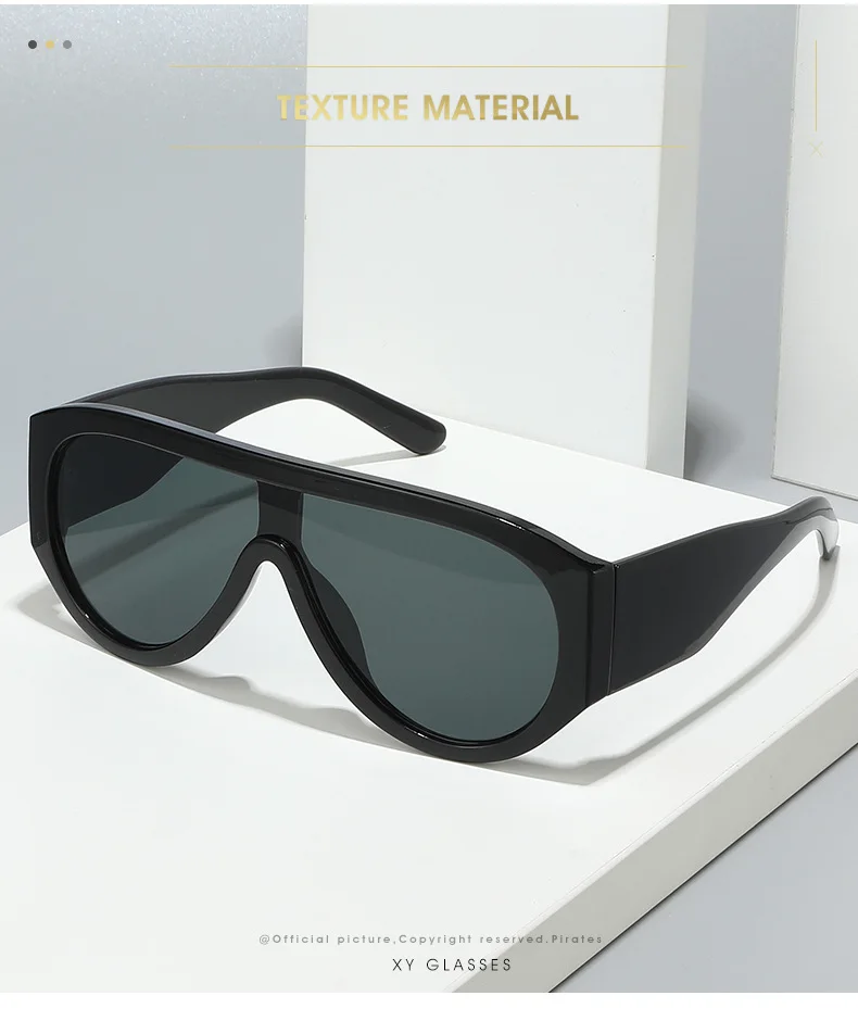 Luxus Pilot Sonnenbrille Frauen Marke Design One Piece Shades Großen Rahmen Sonnenbrille Gelbe Linse Brillen Weibliche Shades – Detail 3
