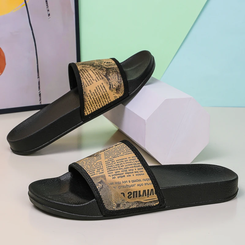 

Men Women Slippers Indoor Outside Non-slip Plus Size 45 46 Unisex Fashion Casual Beach Style Soft Light Shoes