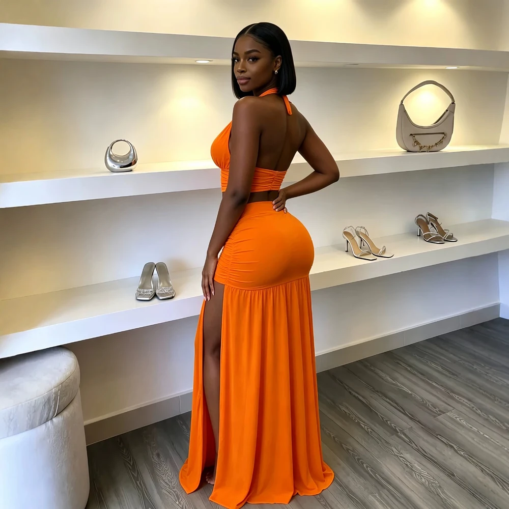 Conjunto de duas peças JENYAGE - Maxi Dress Halter avaliação e preço