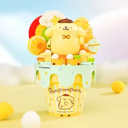 Sanrio Series Ice Cream Cone Building Blocks Hello Kitty Kuromi Pochacco Cinnamoroll Bricks Model Desktop Display DIY Toys Gift