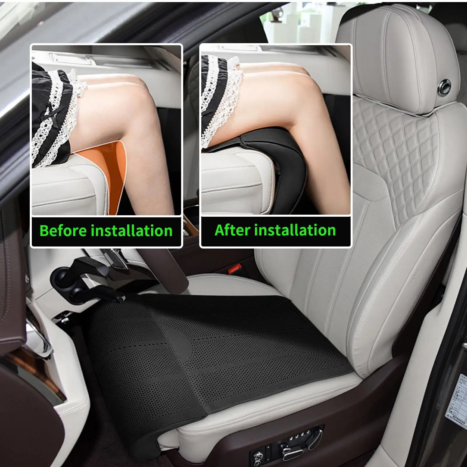 

Подушка для удлинителя сиденья для автомобиля, пенопластовая подушка для удлинения колена, дышащая подушка для подставки для колена для туризма, офиса, автомобиля, поезда на автофургоне, дома