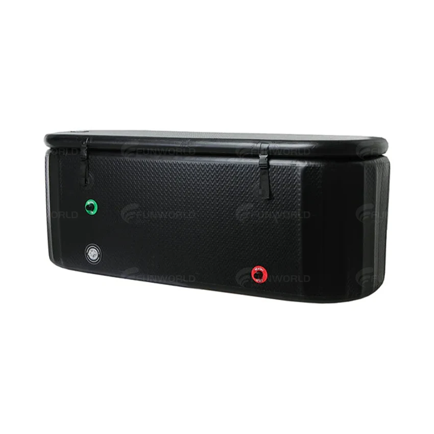 Black-Elongated Ultimate Cold Plunge Tub Inflatable Ice Bath Tub With Cover For Athletes Water Chiller Compatible