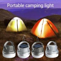 Solar Charging Camping Tent Light Rechargeable LED Camping Lanterns Portable Handheld Camp Lamp Waterproof For Camping Supplies