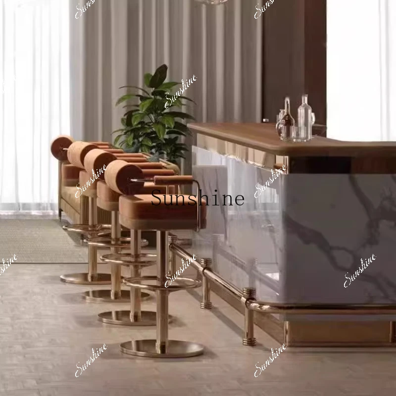 Italian light luxury lift high stool bar, household, rotatingB