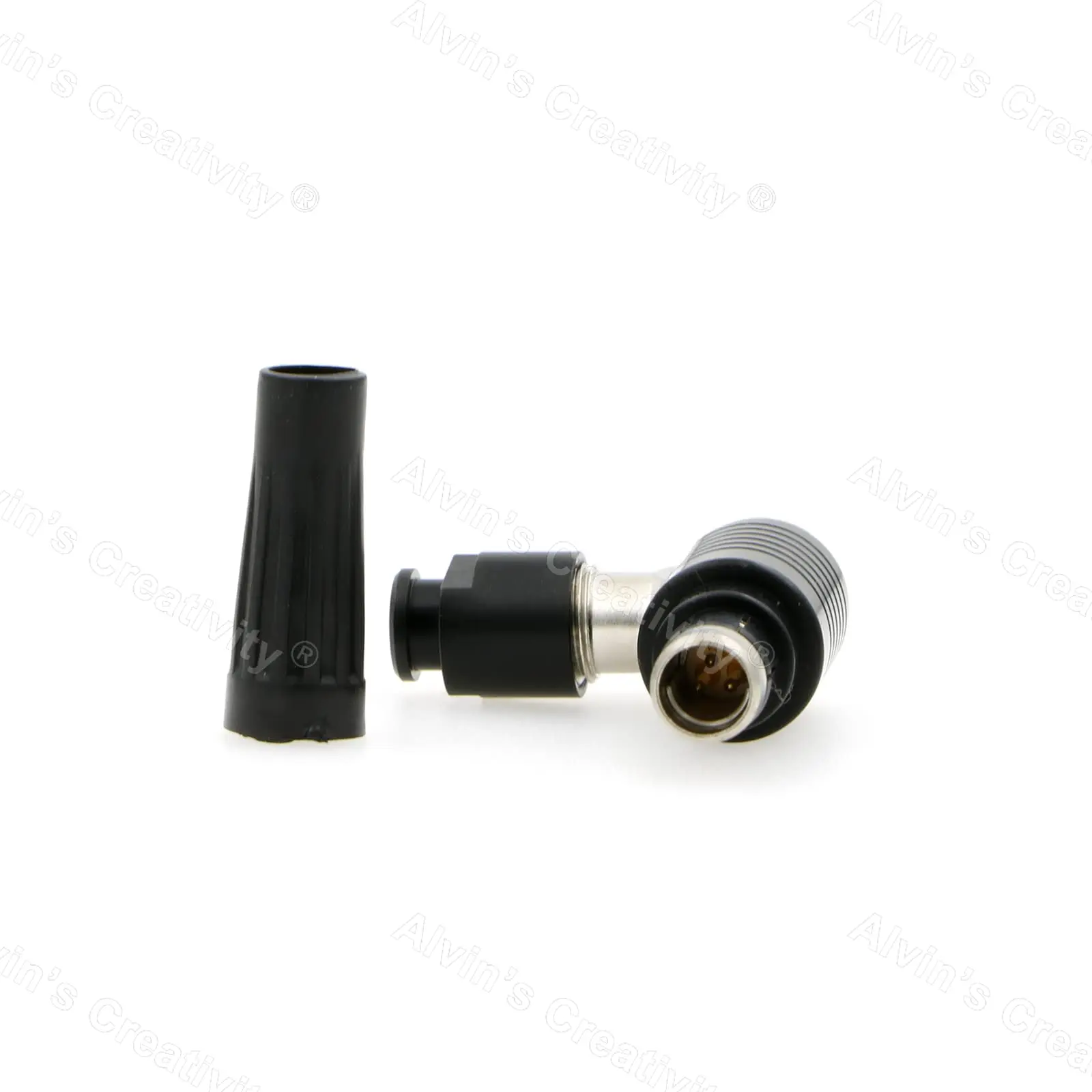 Alvins Fischer 3 Pin Male Right Angle Connector Circular Push-Pull Male Cable Plug for ARRI Alexa | Mini LF Camera| RED