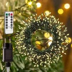 100LEDs Green Wire Outdoor string lights Plug in Lights Indoor Lights with Remote for Bedroom Garden Christmas Tree  Decoration